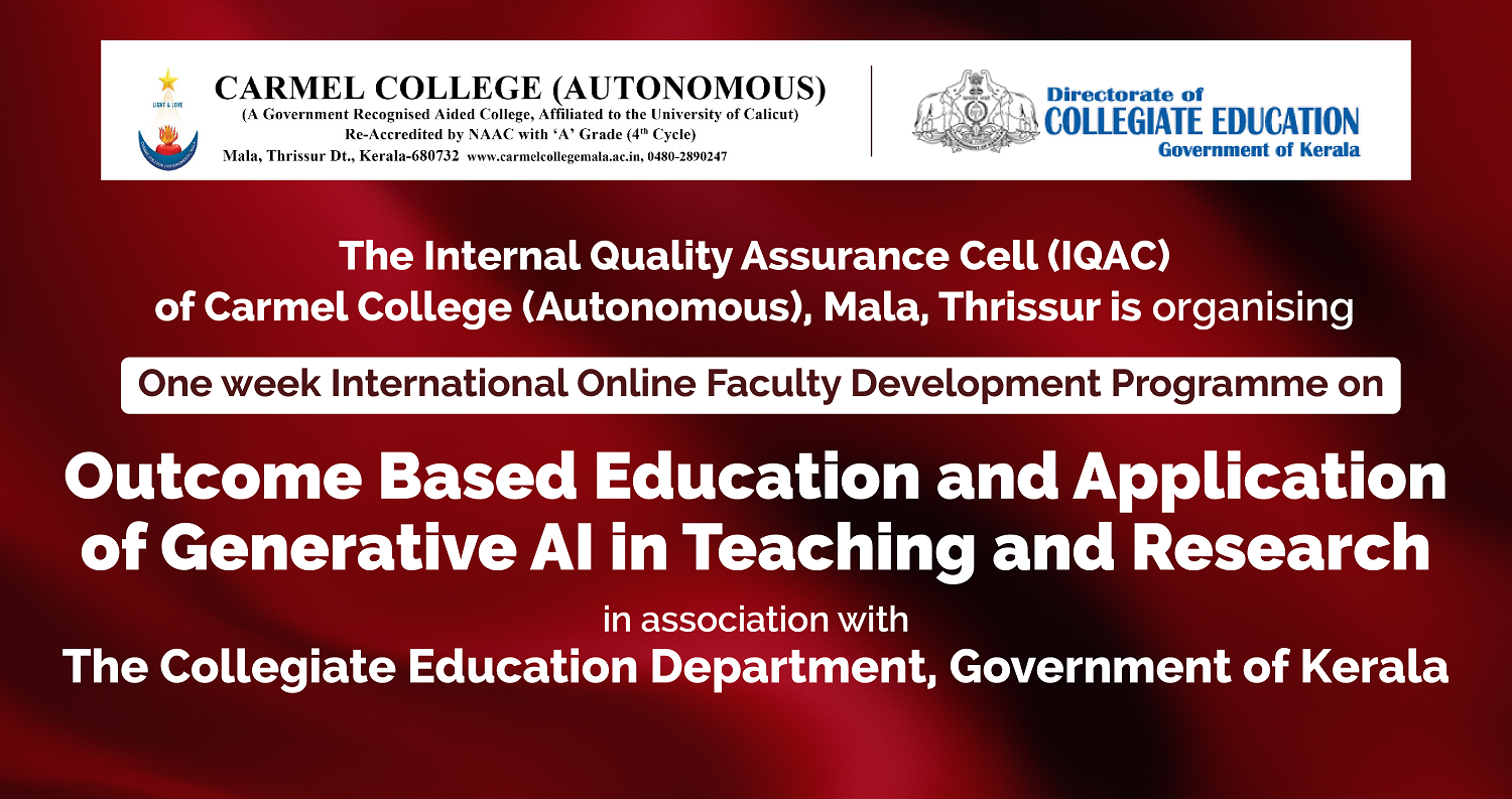 international-online-fdp-on-obe-and-application-of-generative-ai-in-teaching-research-by-carmel-college-autonomous-mala-thrissur
