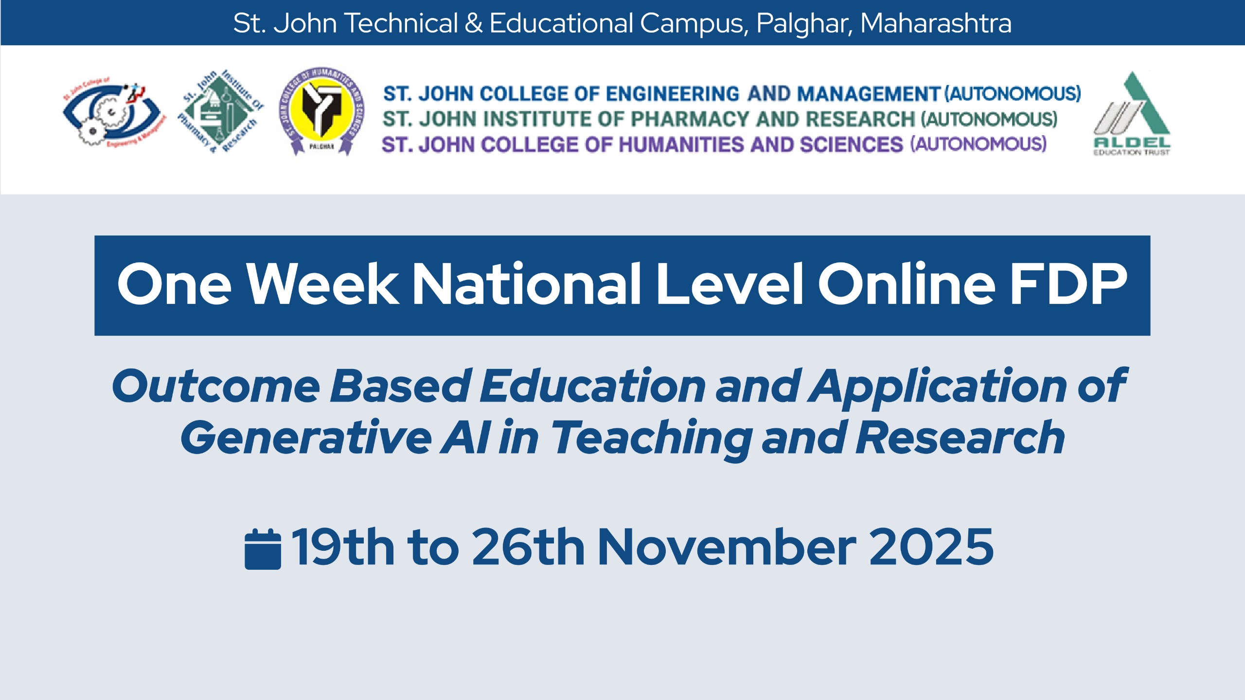 FDP on OBE and Application of Generative AI in Teaching and Research