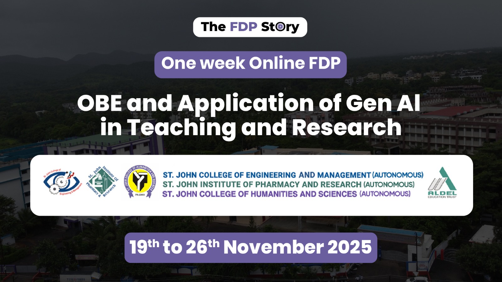 one-week-national-level-fdp-on-obe-generative-ai-organised-by-st-john-technical-educational-campus-palghar-maharashtra