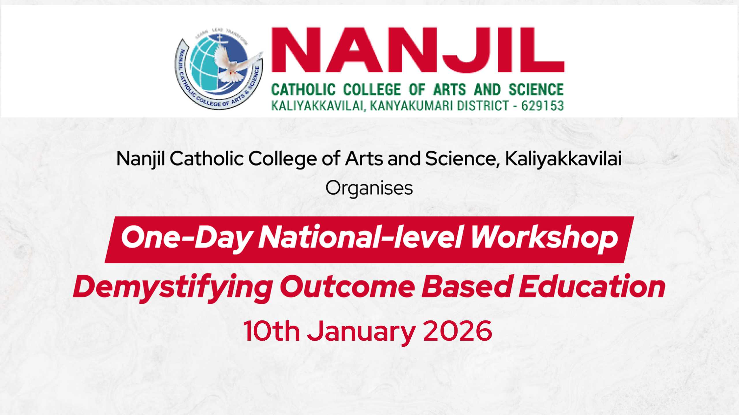 One-Day National Level Workshop on Demystifying Outcome Based Education