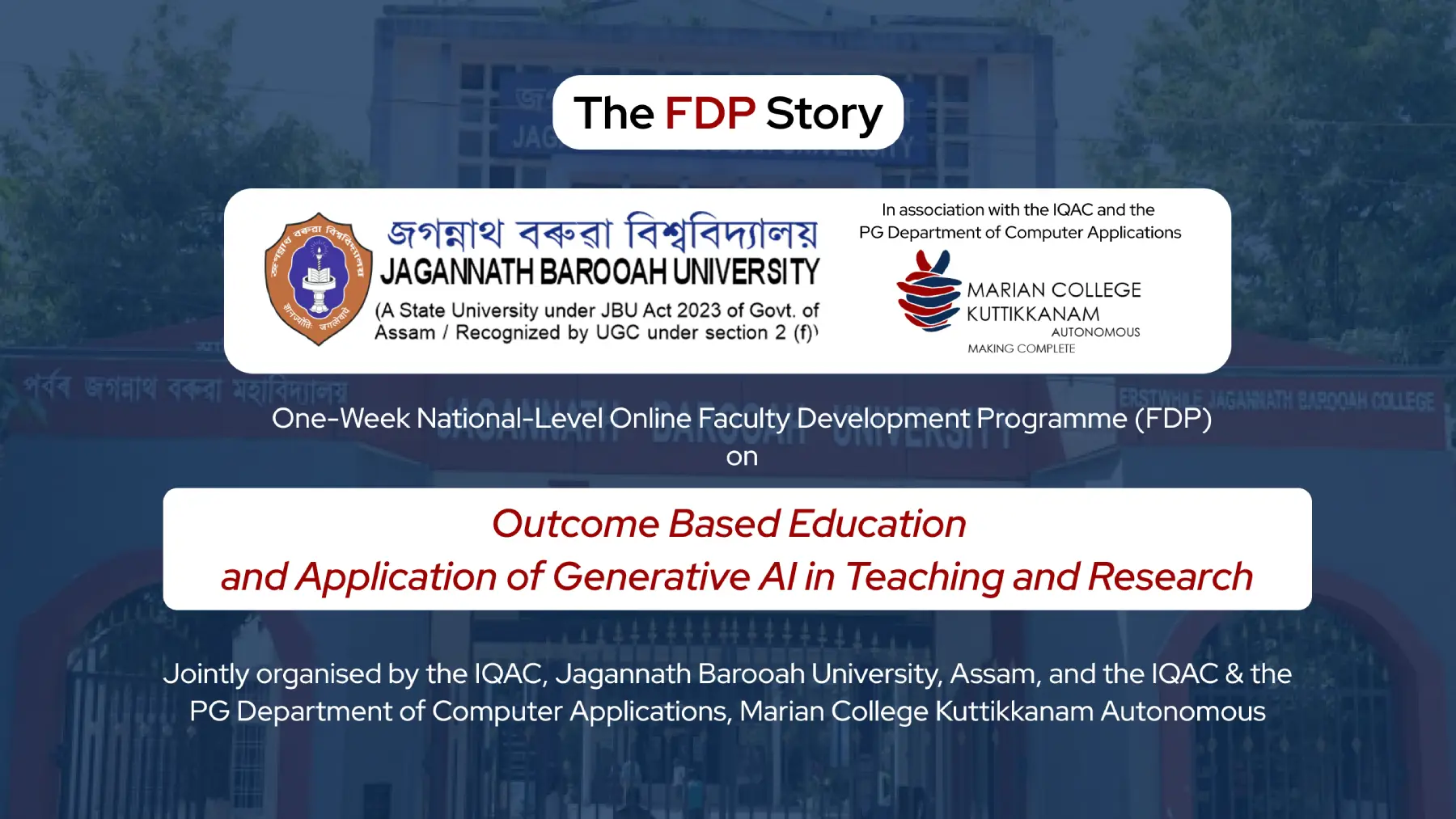 jagannath-barooah-university-marian-college-fdp-obe-generative-ai
